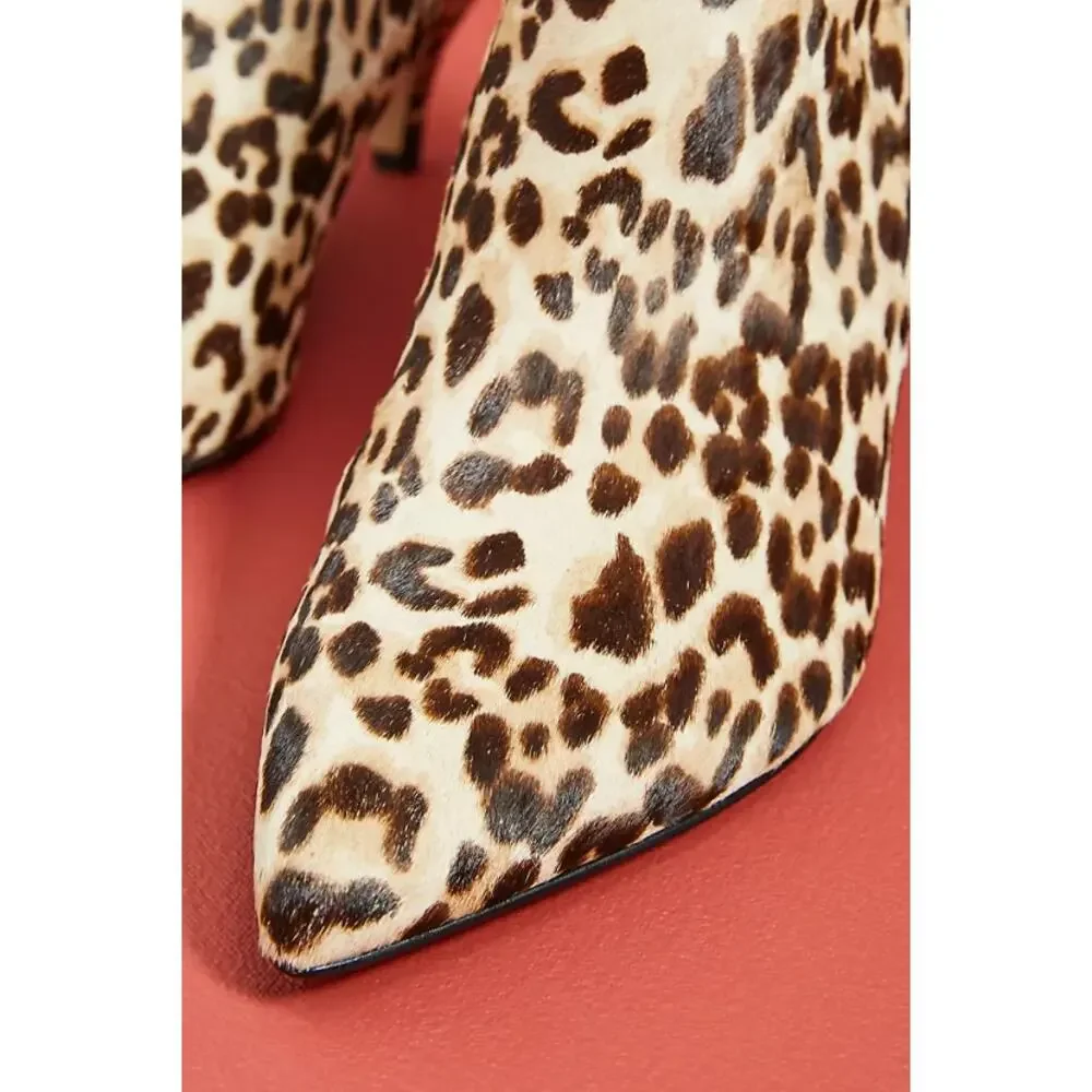 SAM EDELMAN Kinzey Leopard Ankle Booties Orange Black Kitten Heel Women's 6.5
